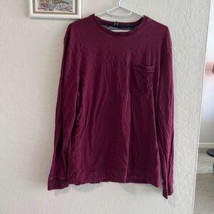 Men's Burgundy Long Sleeve Shirt - Ted Baker London